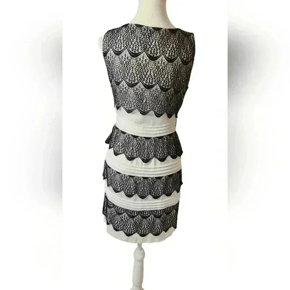 BCBG MaxAzria Black White  Lace Cocktail Dress Size 2 - Picture 6 of 8